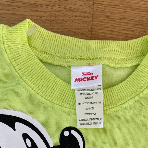 Disney Junior Mickey 3T Mickey Mouse Lime Green Sweatshirt - Picture 4 of 5